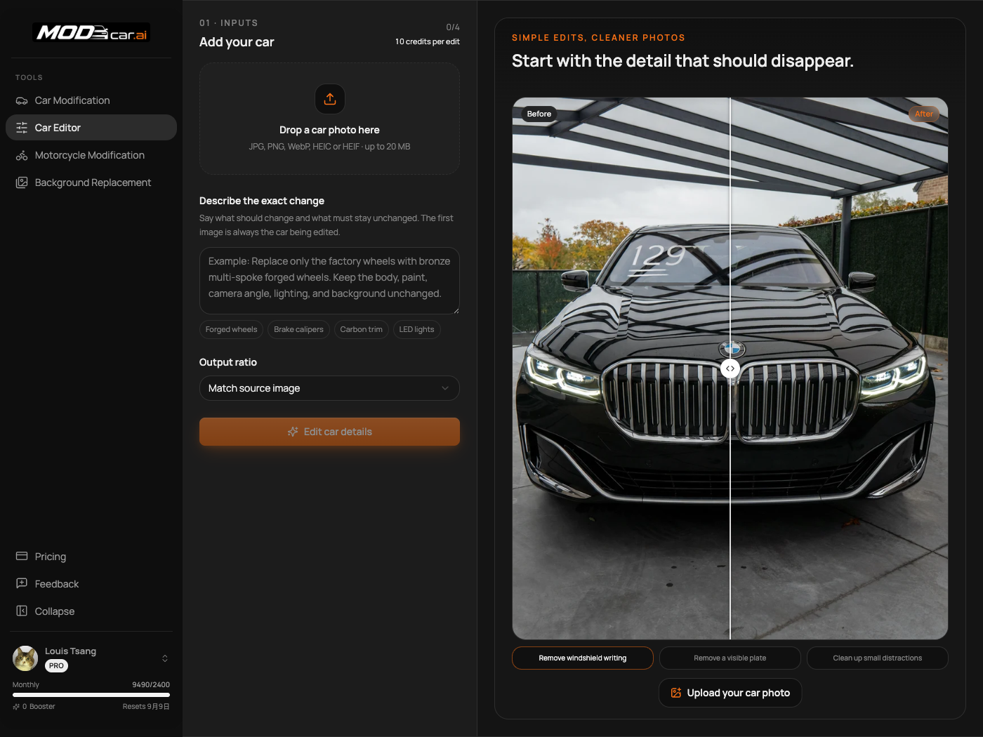 Upload the Car Photo